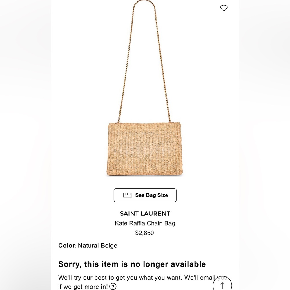 YSL Saint Laurent Raffia Bag - Picture 5 of 9